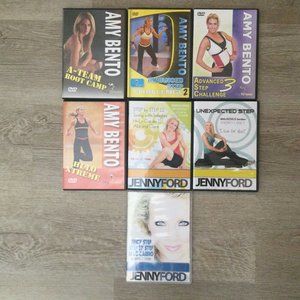 Bundle of 7 Jenny Ford Amy Bento Exercise Fitness Workout DVDs Like New